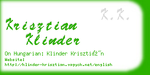 krisztian klinder business card